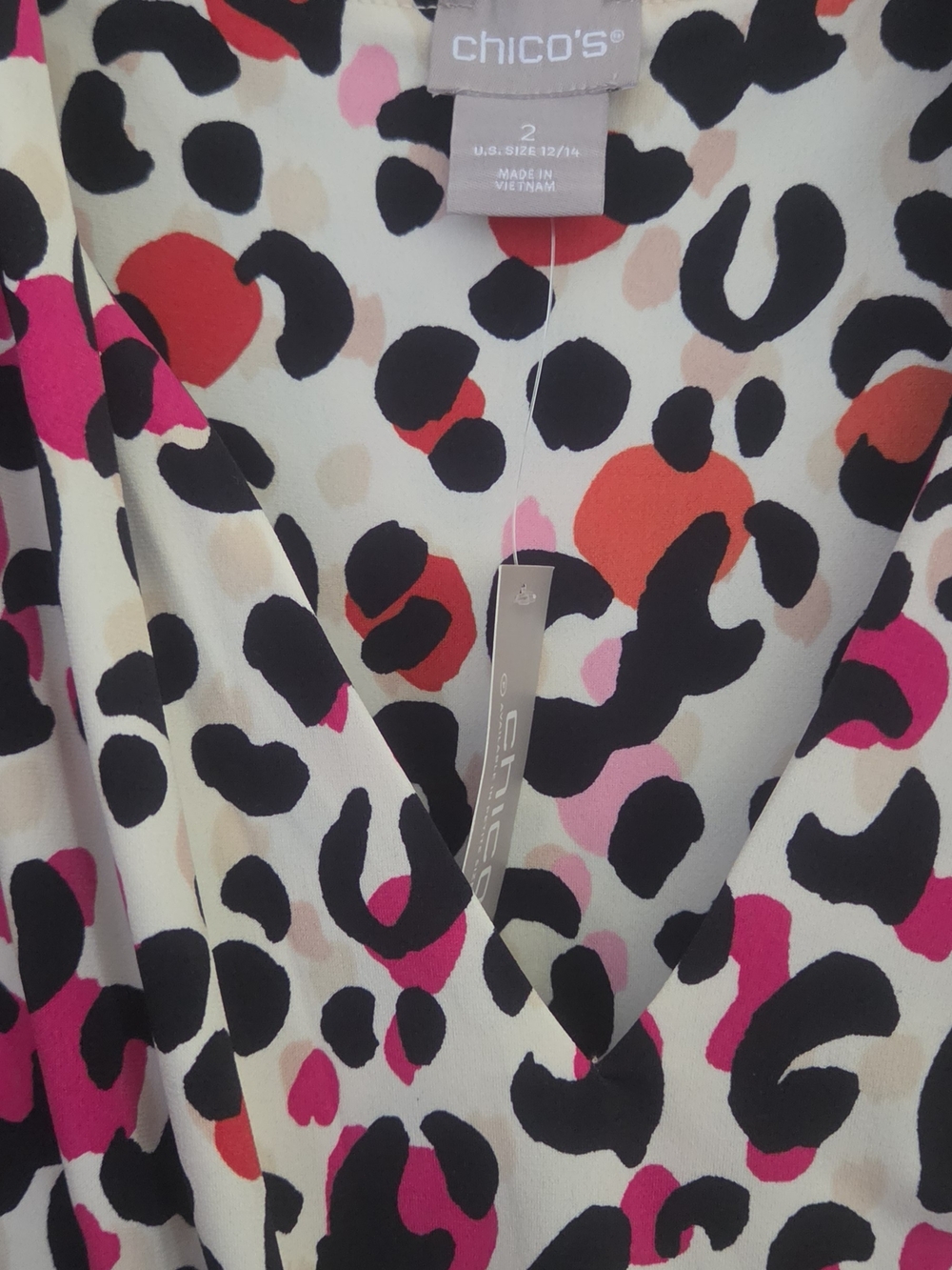 Chico's Animal Print Maxi Dress NWT— Cream, Black, Hot Pink, Red
